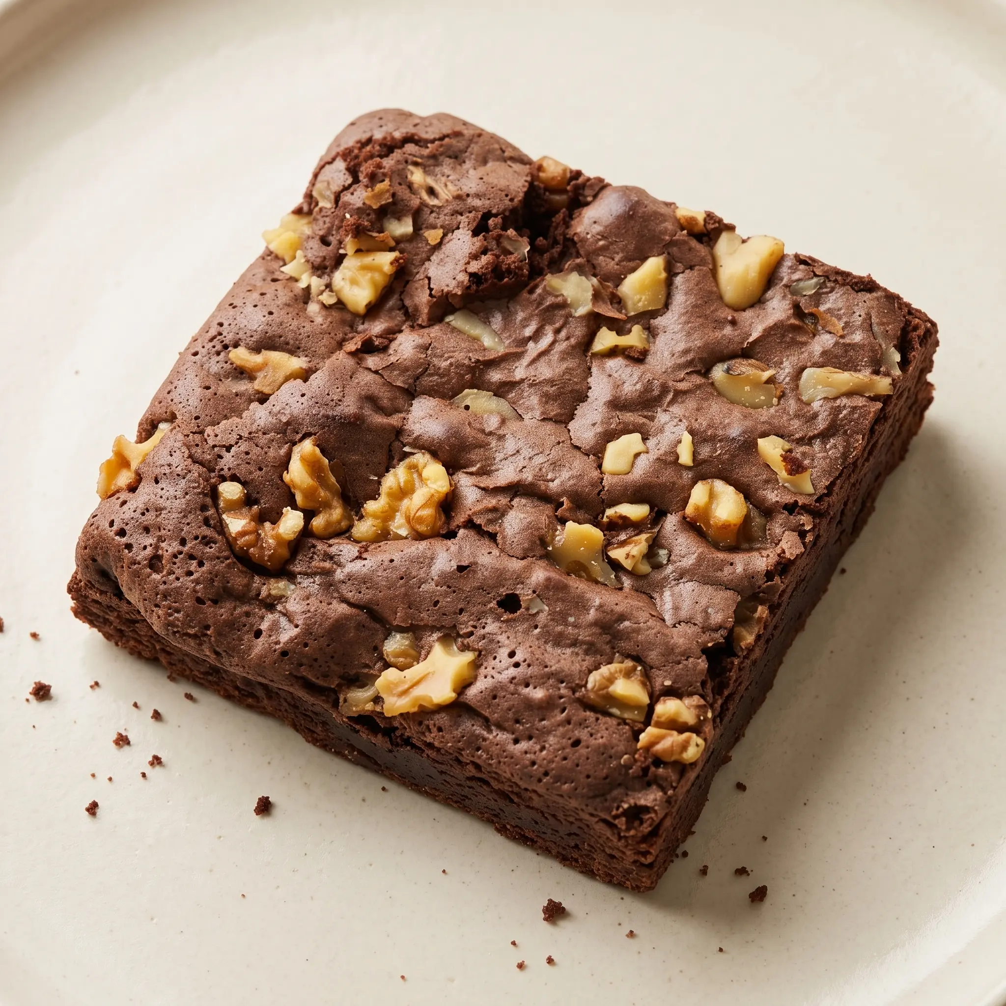 Close-up walnut brownie